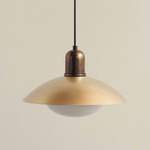 Brass Arundel Mushroom Outdoor Pendant - Patina Brass / Brass Shade