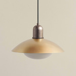 Brass Arundel Mushroom Outdoor Pendant - Pewter / Brass Shade