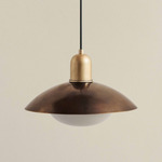 Brass Arundel Mushroom Outdoor Pendant - Brass / Patina Brass Shade