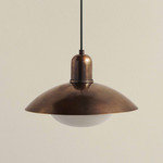 Brass Arundel Mushroom Outdoor Pendant - Patina Brass / Patina Brass Shade