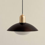 Brass Arundel Mushroom Outdoor Pendant - Brass / Blackened Brass Shade