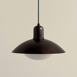 Brass Arundel Mushroom Outdoor Pendant - Blackened Brass / Blackened Brass Shade