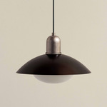 Brass Arundel Mushroom Outdoor Pendant - Pewter / Blackened Brass Shade