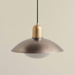 Brass Arundel Mushroom Outdoor Pendant - Brass / Pewter Shade