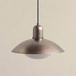 Brass Arundel Mushroom Outdoor Pendant - Pewter / Pewter Shade