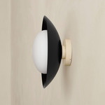 Arundel Mushroom Outdoor Surface Mount - Bone Canopy / Black Shade