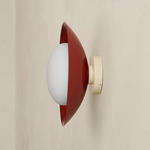 Arundel Mushroom Outdoor Surface Mount - Bone Canopy / Oxide Red Shade