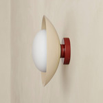 Arundel Mushroom Outdoor Surface Mount - Oxide Red Canopy / Bone Shade