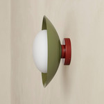 Arundel Mushroom Outdoor Surface Mount - Oxide Red Canopy / Reed Green Shade