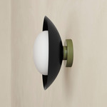 Arundel Mushroom Outdoor Surface Mount - Reed Green Canopy / Black Shade