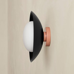 Arundel Mushroom Outdoor Surface Mount - Peach Canopy / Black Shade