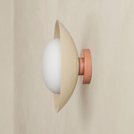 Arundel Mushroom Outdoor Surface Mount - Peach Canopy / Bone Shade