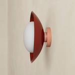 Arundel Mushroom Outdoor Surface Mount - Peach Canopy / Oxide Red Shade