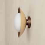 Brass Arundel Mushroom Outdoor Surface Mount - Patina Brass Canopy / Brass Shade