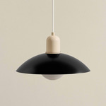 Arundel Orb Outdoor Pendant - Bone / Black Shade