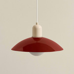 Arundel Orb Outdoor Pendant - Bone / Oxide Red Shade