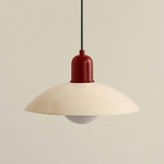 Arundel Orb Outdoor Pendant - Oxide Red / Bone Shade