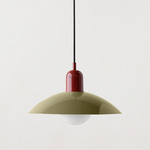 Arundel Orb Outdoor Pendant - Oxide Red / Reed Green Shade