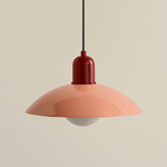 Arundel Orb Outdoor Pendant - Oxide Red / Peach Shade