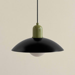 Arundel Orb Outdoor Pendant - Reed Green / Black Shade