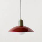Arundel Orb Outdoor Pendant - Reed Green / Oxide Red Shade