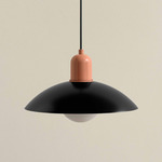 Arundel Orb Outdoor Pendant - Peach / Black Shade