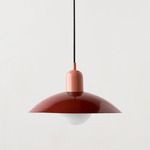 Arundel Orb Outdoor Pendant - Peach / Oxide Red Shade