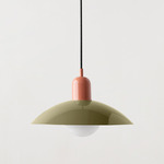 Arundel Orb Outdoor Pendant - Peach / Reed Green Shade