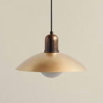 Brass Arundel Orb Outdoor Pendant - Patina Brass / Brass Shade