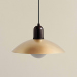 Brass Arundel Orb Outdoor Pendant - Blackened Brass / Brass Shade