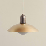 Brass Arundel Orb Outdoor Pendant - Pewter / Brass Shade