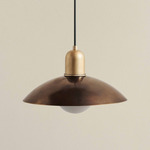 Brass Arundel Orb Outdoor Pendant - Brass / Patina Brass Shade