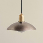 Brass Arundel Orb Outdoor Pendant - Brass / Pewter Shade