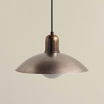 Brass Arundel Orb Outdoor Pendant - Patina Brass / Pewter Shade