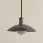 Brass Arundel Orb Outdoor Pendant - Pewter / Pewter Shade