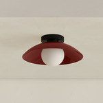 Arundel Orb Outdoor Surface Mount - Black Canopy / Oxide Red Shade