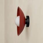 Arundel Orb Outdoor Surface Mount - Black Canopy / Oxide Red Shade