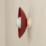 Arundel Orb Outdoor Surface Mount - Bone Canopy / Oxide Red Shade