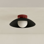 Arundel Orb Outdoor Surface Mount - Oxide Red Canopy / Black Shade