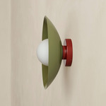 Arundel Orb Outdoor Surface Mount - Oxide Red Canopy / Reed Green Shade