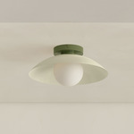 Arundel Orb Outdoor Surface Mount - Reed Green Canopy / Bone Shade