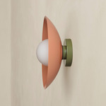 Arundel Orb Outdoor Surface Mount - Reed Green Canopy / Peach Shade