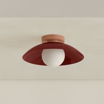 Arundel Orb Outdoor Surface Mount - Peach Canopy / Oxide Red Shade