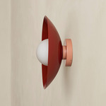 Arundel Orb Outdoor Surface Mount - Peach Canopy / Oxide Red Shade