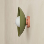 Arundel Orb Outdoor Surface Mount - Peach Canopy / Reed Green Shade