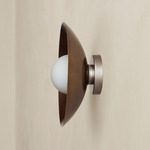 Brass Arundel Orb Outdoor Surface Mount - Pewter Canopy / Patina Brass Shade
