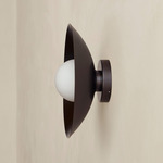 Brass Arundel Orb Outdoor Surface Mount - Blackened Brass Canopy / Blackened Brass Shade