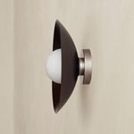 Brass Arundel Orb Outdoor Surface Mount - Pewter Canopy / Blackened Brass Shade