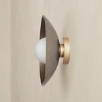 Brass Arundel Orb Outdoor Surface Mount - Brass Canopy / Pewter Shade