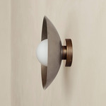 Brass Arundel Orb Outdoor Surface Mount - Patina Brass Canopy / Pewter Shade